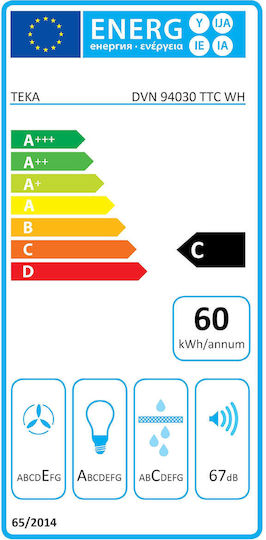 Teka Dvn 94030 Kamin-Dunstabzug 90cm Weiß