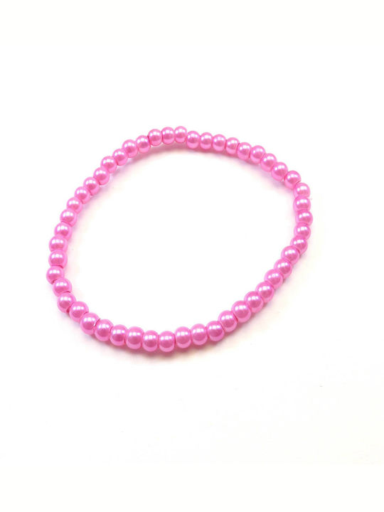 Elastic bracelet with pearl beads 4mm ready 55-65mm Purple