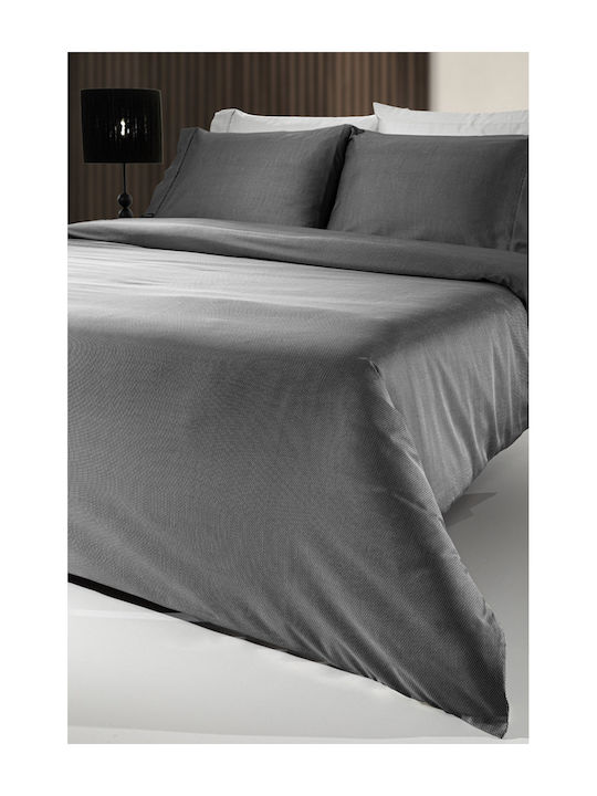 Guy Laroche Minimal Super Double Duvet Cover Set with Pillowcases 225x245 Black & White