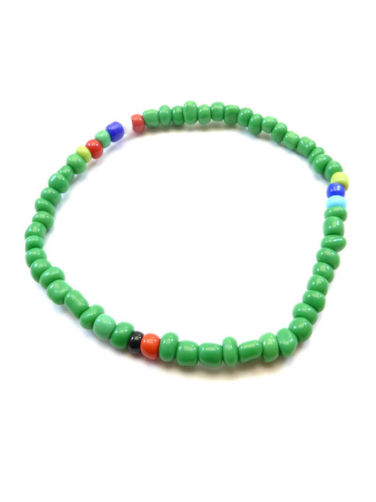 Elastic bracelet with seed beads 4mm ready 56-70mm Green