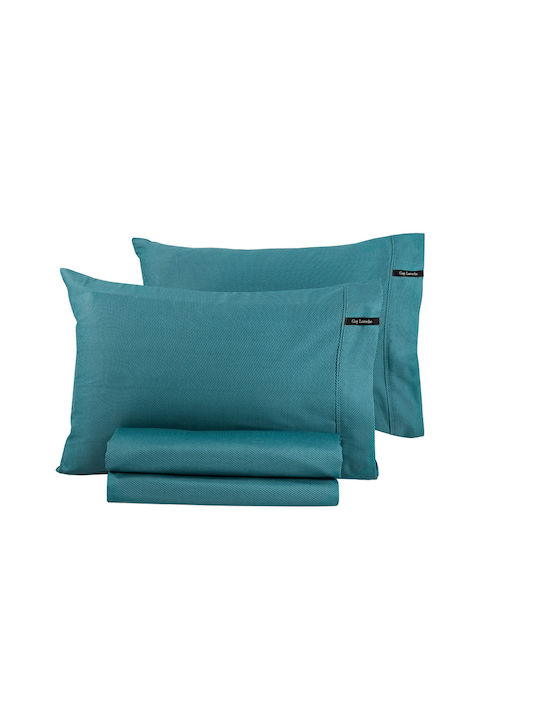 Guy Laroche Duvet Cover Cotton Satin Queen 225x245 Minimal Petrol