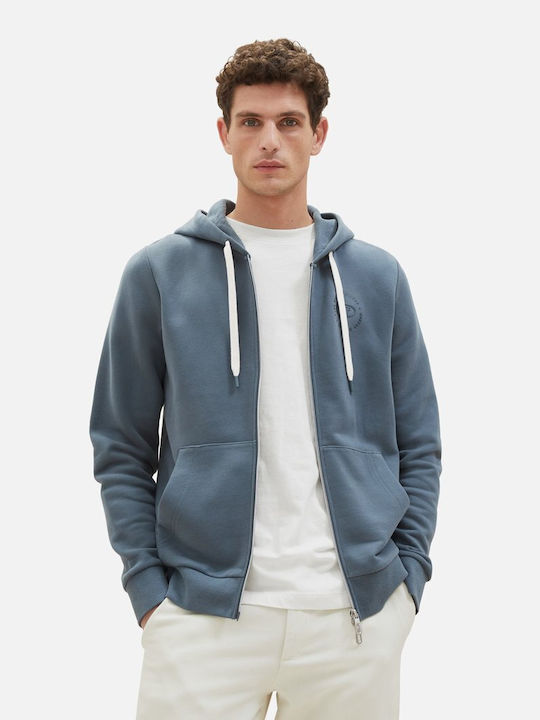 Tom Tailor Men's Sweatshirt Jacket with Hood Blue