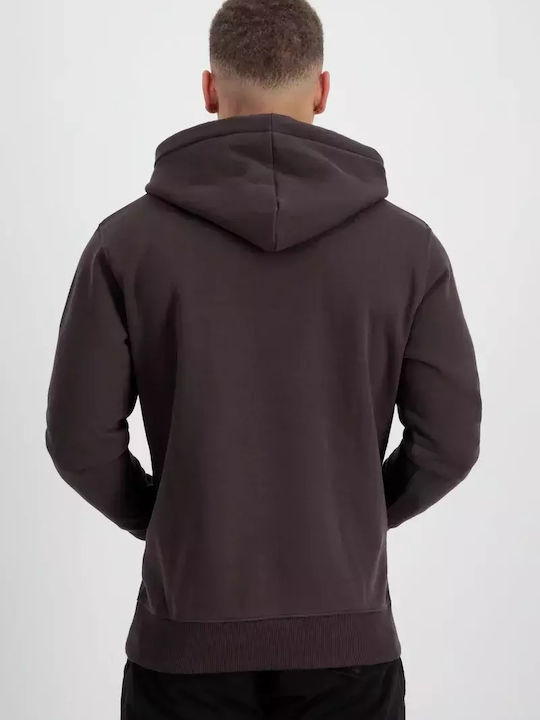 Alpha Industries Herren Sweatshirt mit Kapuze Braun