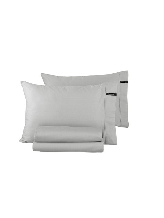 Guy Laroche Cearșaf King Size cu Elastic 180x200+35cm. Minimal Argint