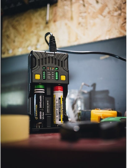 Armytek Uni C2 Зарядно Устройство За 2 Батерии Li-ion/Ni-Cd/Ni-MH/Ni-Zn Размер AA/AAA/D/18650/16340/26650/14500