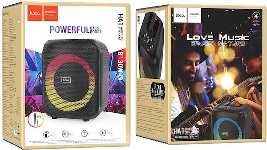 Hoco Karaoke Speaker with Wireless Microphone and Lighting Effects Graceful HA1 Black