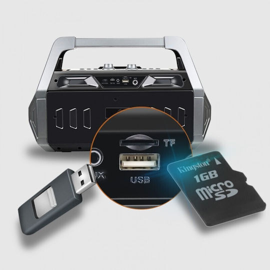 Sistem Karaoke Cu Microfon Cu Fir Și Efecte De Iluminare T-357 T-357-Gri Gri