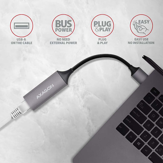 Axagon ADE-TR Αντάπτορας Δικτύου USB με Ενσύρματη Σύνδεση Gigabit Ethernet (v1)