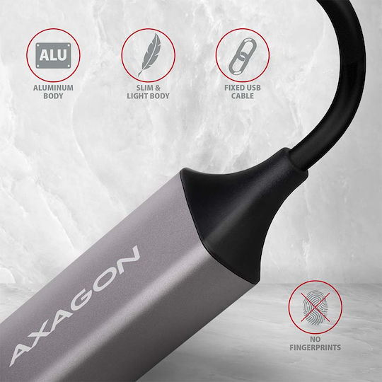 Axagon ADE-TRC Αντάπτορας Δικτύου USB-C με Ενσύρματη Σύνδεση Gigabit Ethernet (v1)