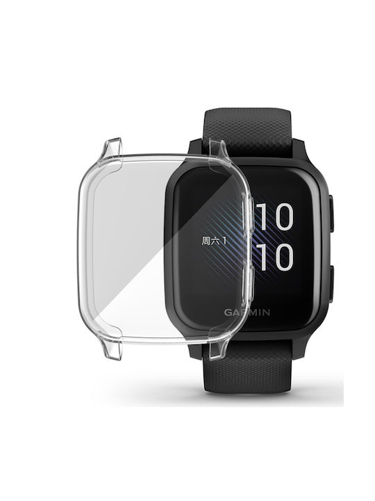 Силиконов Калъф със Стъкло в Прозрачен цвят за Garmin Venu Sq