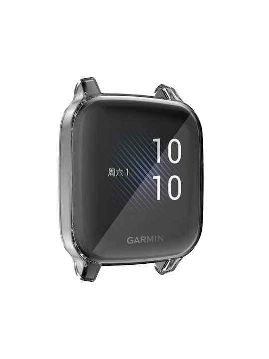 Силиконов Калъф със Стъкло в Прозрачен цвят за Garmin Venu Sq