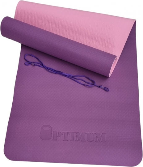 Optimum Στρώμα Γυμναστικής Yoga Μωβ (173x61x0.6cm)