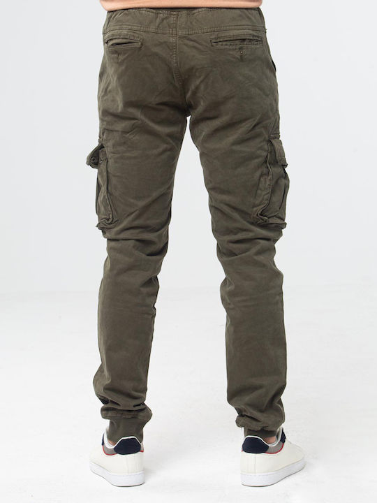 Beltipo men's cargo pants with elasticated waistband khaki