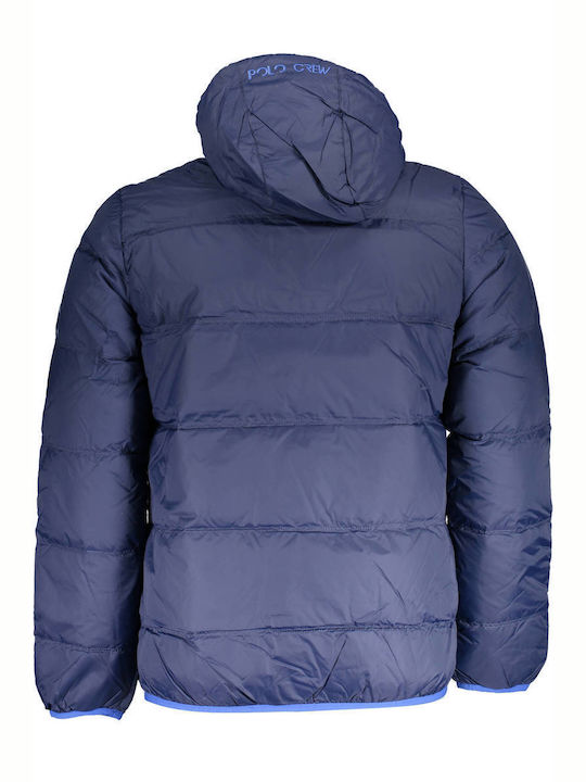 La Martina Herren Winter Jacke Puffer Blau