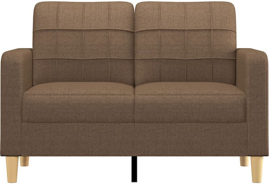 vidaXL Two-Seater Brown Fabric Couch 138x77x80 cm