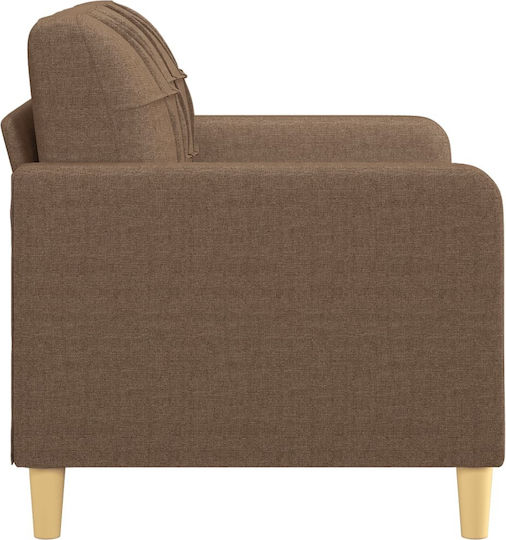 vidaXL Two-Seater Brown Fabric Couch 138x77x80 cm
