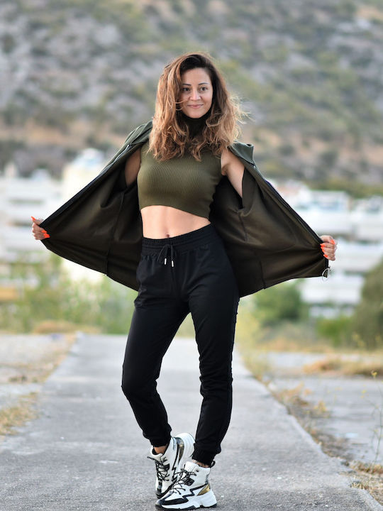 Γυναικεία Μπλούζα Ζιβάγκο Αμάνικη Χακί
