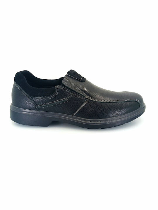 Imac Men's Leather Moccasins Black