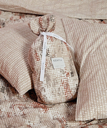Kentia Set Cearșafuri 240x270cm. Versus Bej-Ecru-Terracotta-Grey 4buc