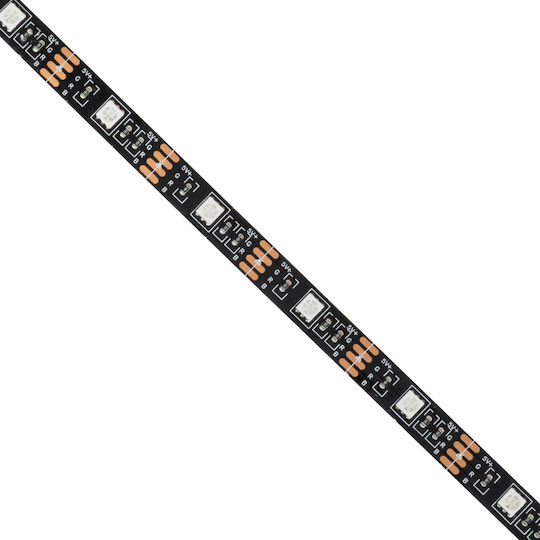 GloboStar LED Strip USB 5V RGB Light 1m Type SMD5050 with Power Supply & Remote Control