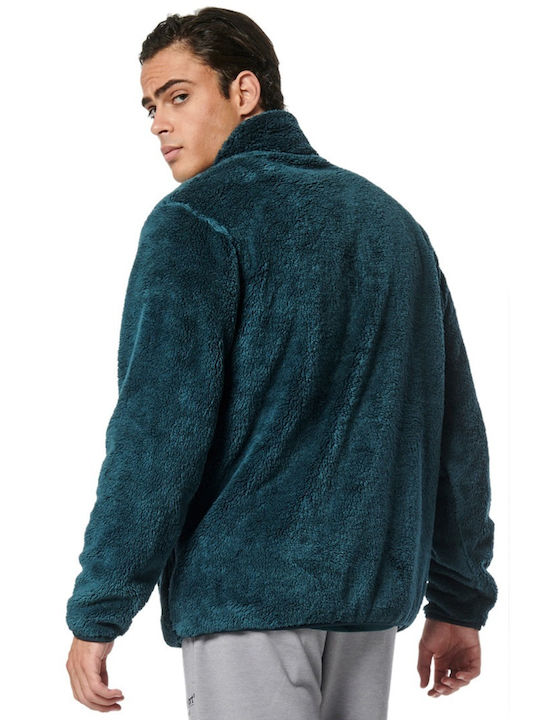 Body Action Men's Cardigan with Pockets Petrol Blue