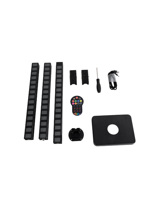 GloboStar Digicolumn LED Φωτιστικό Δαπέδου Υ122xΜ3.4εκ. με RGB Φως 960lm Μαύρο