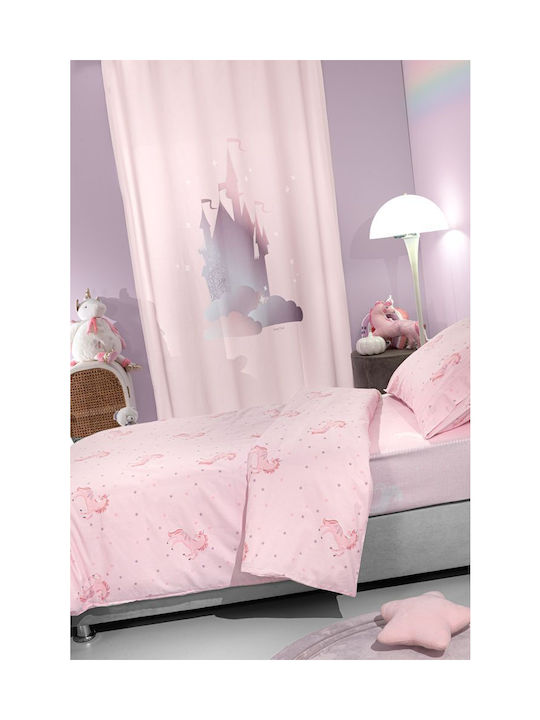 Saint Clair Set Kids Duvet Cover Single with Pillowcase Cotton Pinto pinky 165x225cm