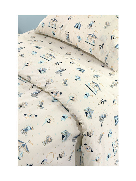 Saint Clair Set Kinderbettbezug Einzel mit Kissenbezug Baumwolle Sky 165x225cm