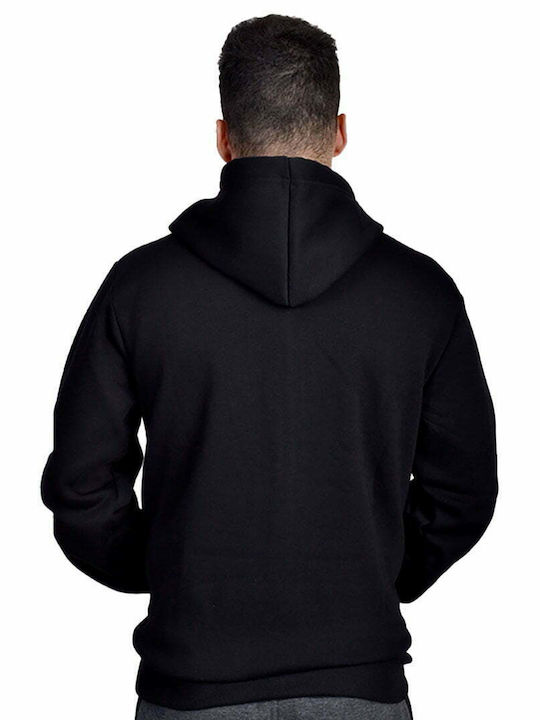 Paco & Co Men's Sweatshirt Jacket with Hood and Pockets Black