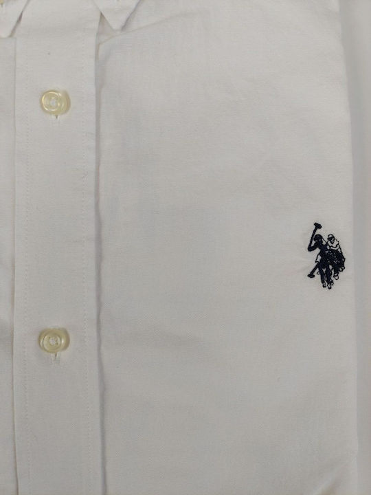 Dirk Памучна Риза с Дълъг Ръкав в Стандартна Кройка Бяла