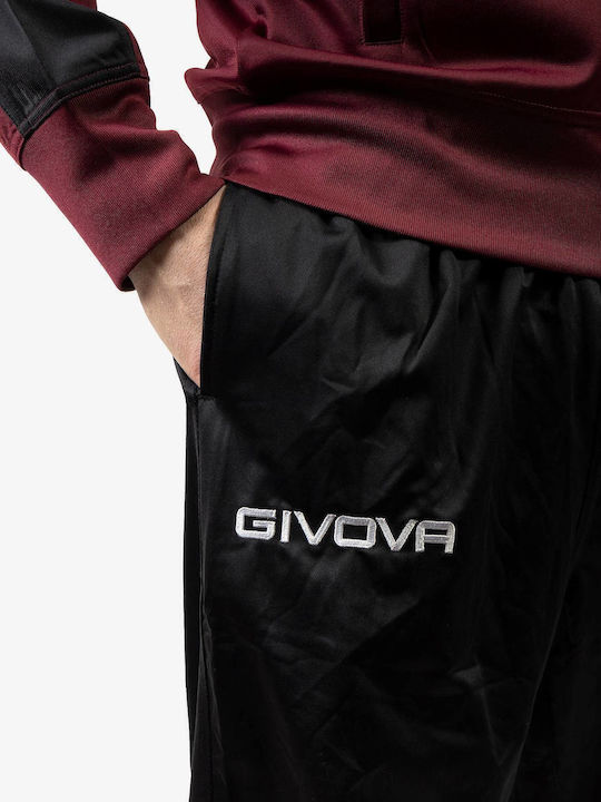 Tuta Roma Football Tracksuit Glossy with Elastic Bordeaux / Black