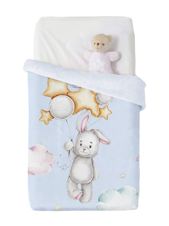 Manterol Casa Blanket Spanish Cot Vip Velvet Light Blue 110x140cm