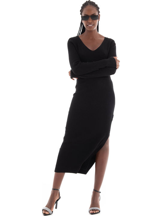 Life Midi Dress Knitted Black