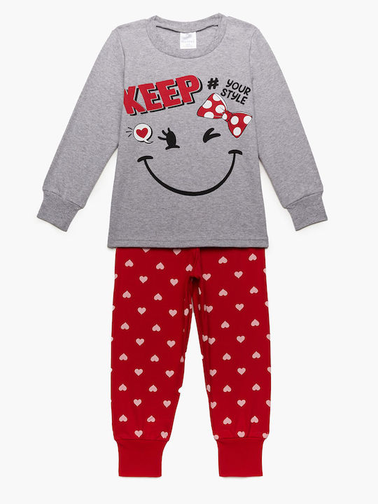 Eleten Set Top & Bottom Kids Cotton Pyjamas Gray