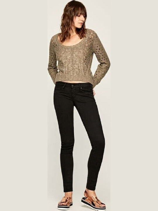 Soho Women's Fabric Trousers Skinny Fit Black