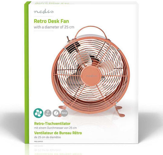 Nedis Επιτραπέζιος Ανεμιστήρας 20W Διαμέτρου 25cm Ροζ