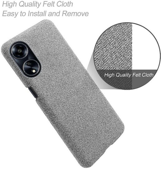 Cloth Back Cover Plastic Gray (Oppo A98)