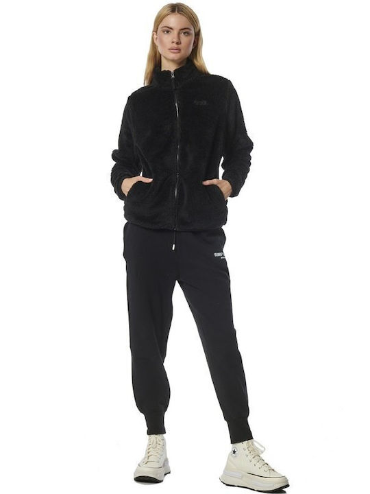 Body Action Fleece Damen Jacke in Schwarz Farbe