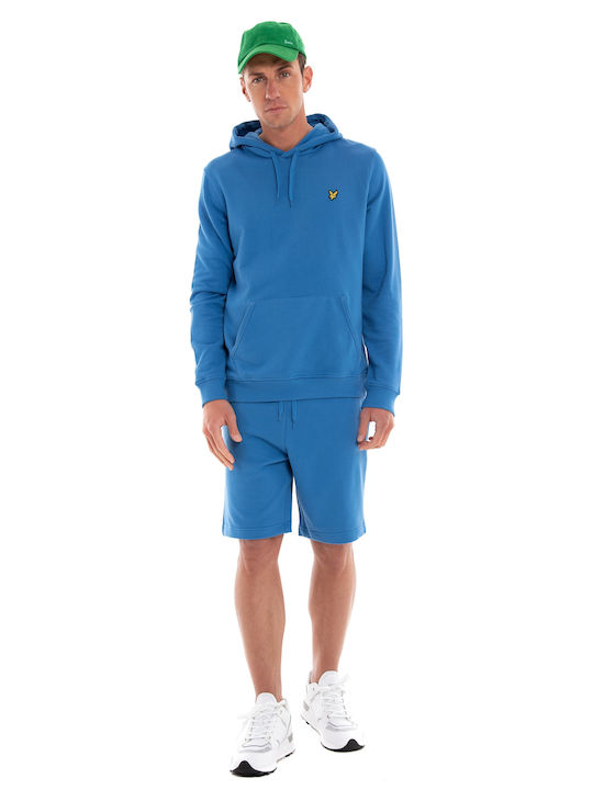 Lyle and Scott Herren Sweatshirt mit Kapuze und Taschen Hellblau