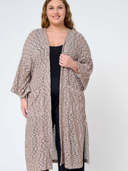 Long Women's Cardigan Beige