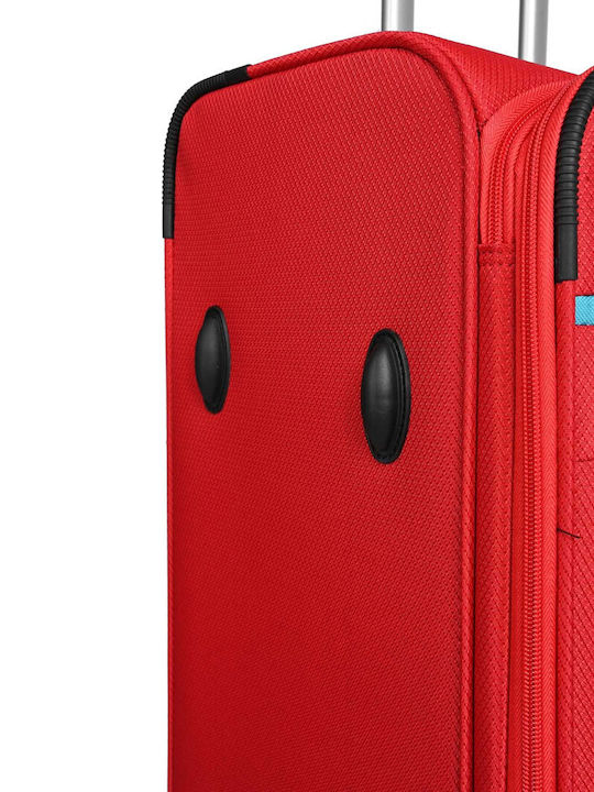 Dielle Μεγάλη Βαλίτσα Ταξιδίου Σκληρή Rosso με 4 Ρόδες Ύψους 77εκ.