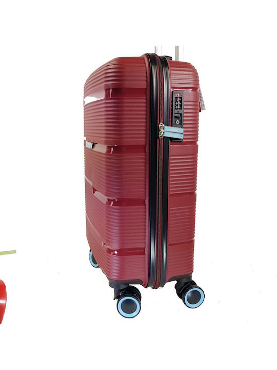 Dielle Βαλίτσα Ταξιδίου Καμπίνας Σκληρή Red με 4 Ρόδες Ύψους 55εκ.