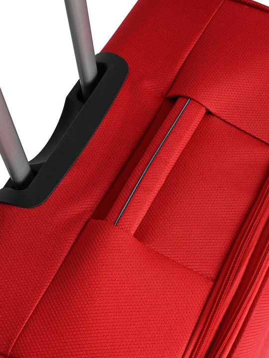 Dielle Μεγάλη Βαλίτσα Ταξιδίου Σκληρή Rosso με 4 Ρόδες Ύψους 77εκ.