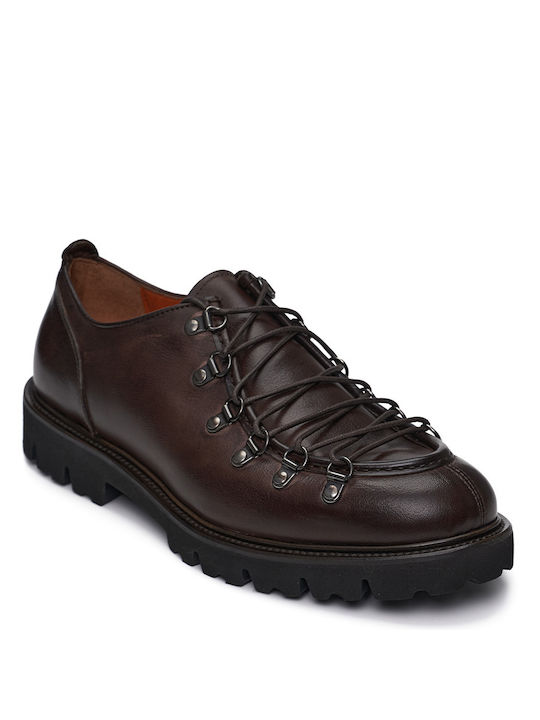 Perlamoda Men's Leather Dress Shoes Brown