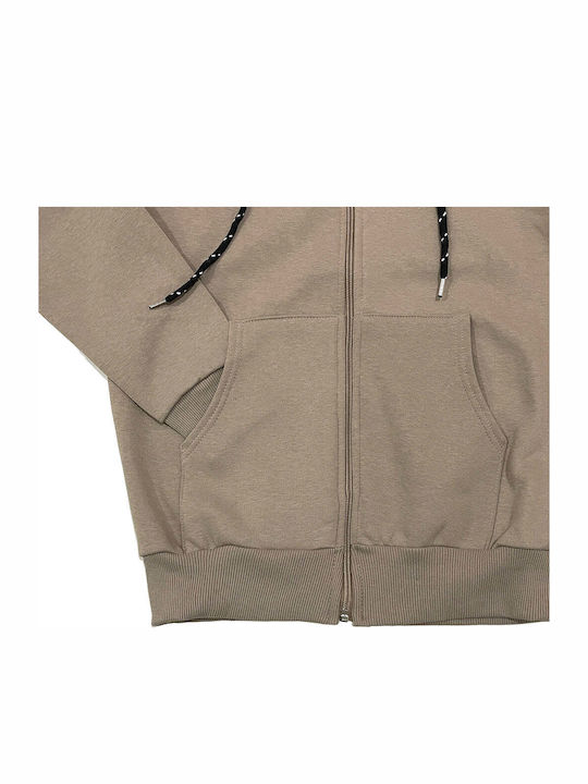 Women's Sweatshirt Jacket Hooded Beige