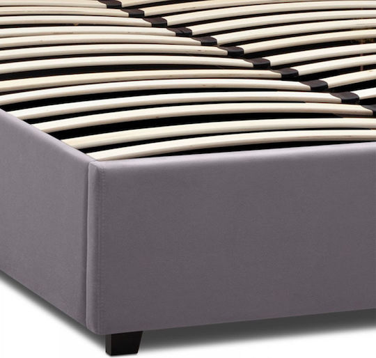 Kingston Pat Dublu Gri cu Lamele pentru Saltea 150x200cm