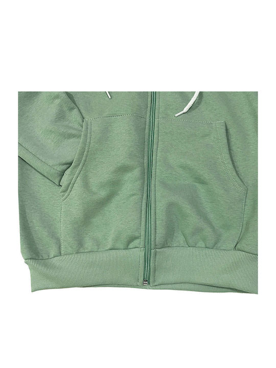 Women's Sweatshirt Jacket Hooded Green