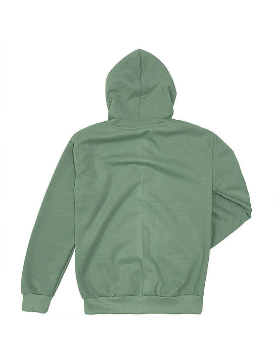 Ustyle Women's Hooded Fleece Cardigan Green