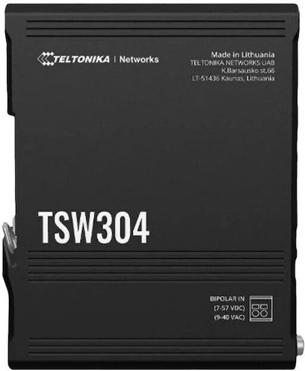 Teltonika TSW304 Unmanaged L2 Switch with 4 Gigabit (1Gbps) Ethernet Ports