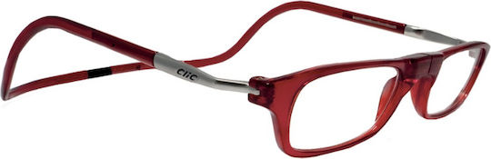 Clic Classic Reading Glasses +1.00 with Magnet in Red color